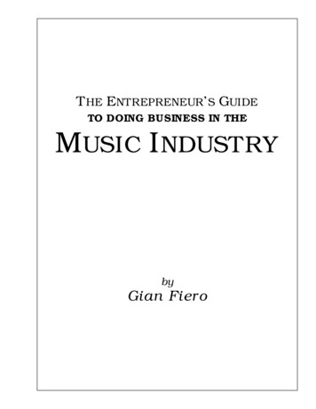 TO DOING BUSINESS IN THE MUSIC INDUSTRY