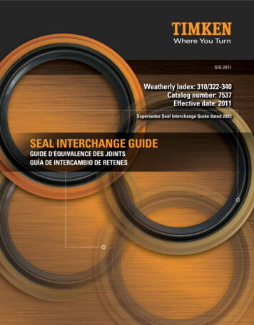 Seal Interchange GuIde - All Seals Inc