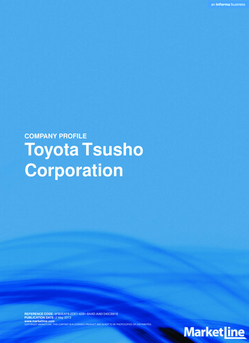 COMPANY PROFILE Toyota Tsusho Corporation
