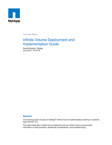 Technical Report Infinite Volume Deployment And .