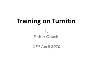 Training On Turnitin - University Of Nairobi