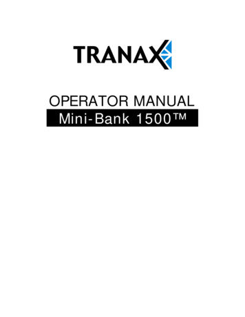OPERATOR MANUAL Mini-Bank 1500 - Hacked Gadgets