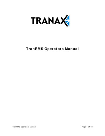 TranRMS Operators Manual
