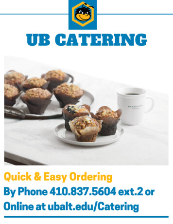 UB Catering Menu - Ubalt.edu