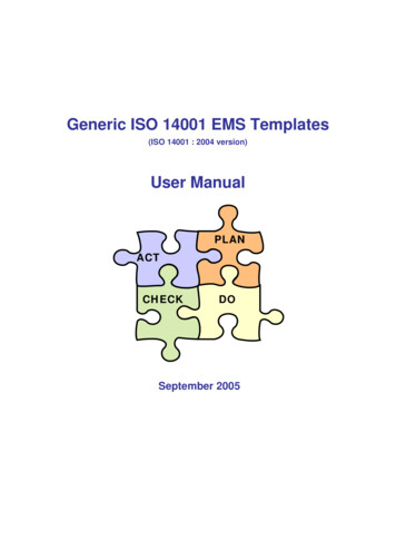 Generic ISO 14001 EMS Templates - EPD