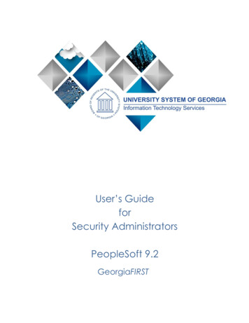 For Security Administrators PeopleSoft 9 - USG