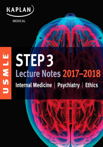 USMLE Step 3 Lecture Notes 2017-2018: Internal Medicine .