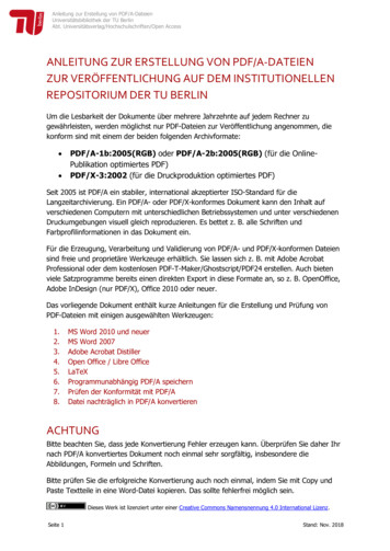 Anleitung Zur Erstellung Von PDF/A-Dateien