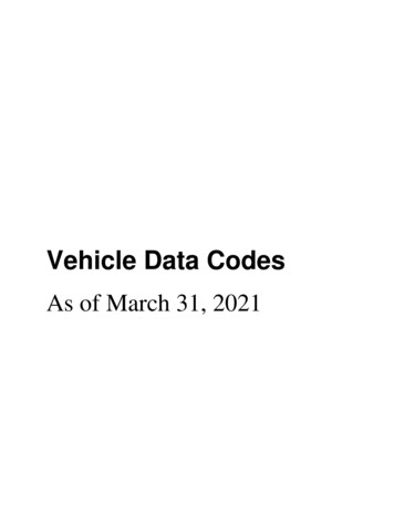 Vehicle Data Codes - Oregon