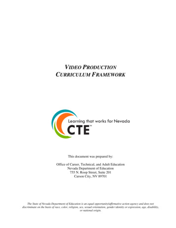 Video Production Curriculum Framework - Nevada