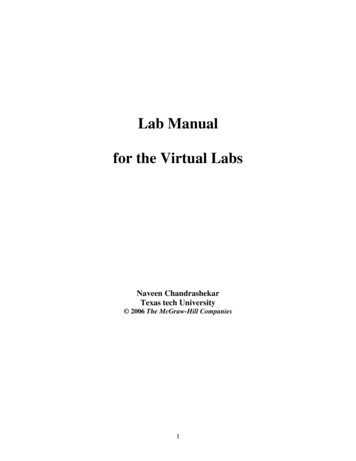 Lab Manual For The Virtual Labs