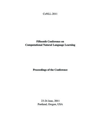 Proceedings Of The 15th Conference On Computational .