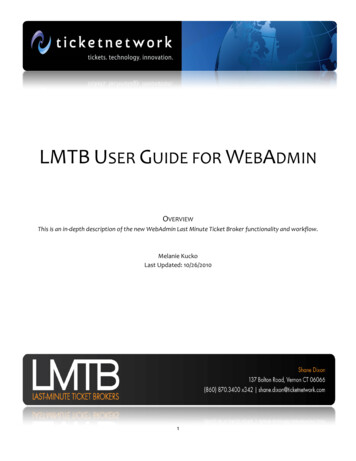 LMTB USER GUIDE FOR WEBADMIN - Support.ticketnetwork 