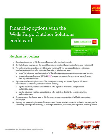 Financing Options With The Wells Fargo Outdoor Solutions .
