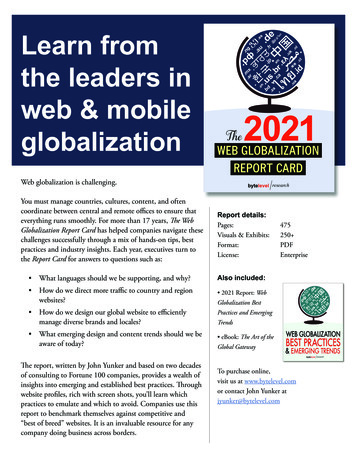 Learn From The Leaders In Web & Mobile 2021 Globalization The