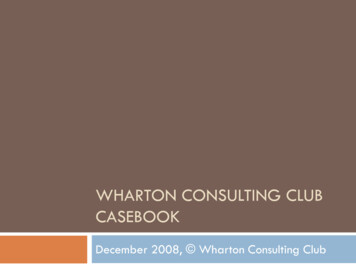 Wharton Consulting Club Case Template - St. Olaf College