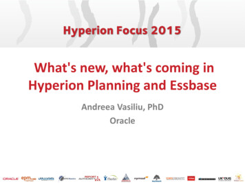 What's New, What's Coming In Hyperion Planning And Essbase