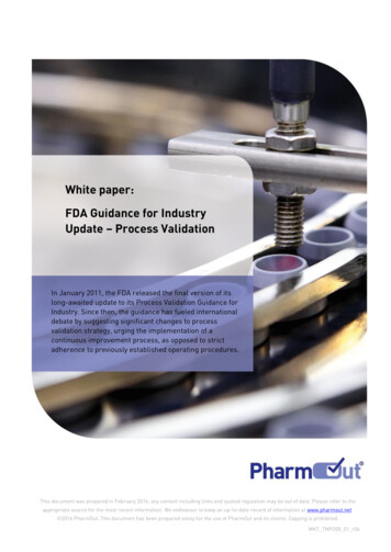 FDA Guidance For Industry Update – Process Validation