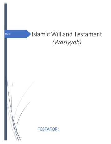 Date: Islamic Will And Testament (Wasiyyah)