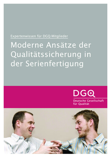 Expertenwissen Für DGQ-Mitglieder Moderne Ansätze Der .