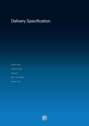 Delivery Specification - ZF