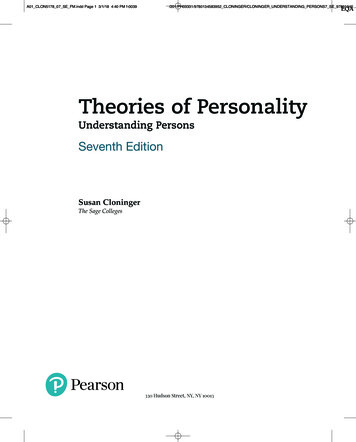 Theories Of Personality - Higher Education Pearson