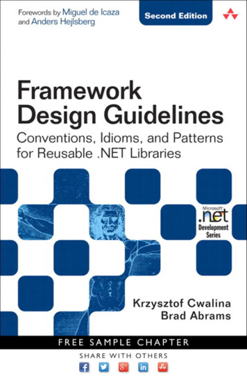 Praise For Framework Design Guidelines - Pearsoncmg 
