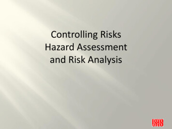 Hazard Assessment And Risk Analysis - Fermilab