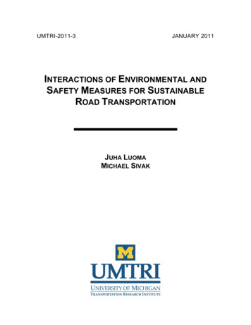 Interactions Of Environmental And Safety Measures For Sustainable Road T