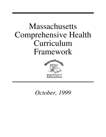 Massachusetts Comprehensive Health Curriculum Framework - October 1999