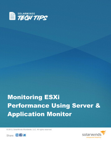 Monitoring ESXi Performance Using Server & Application Monitor