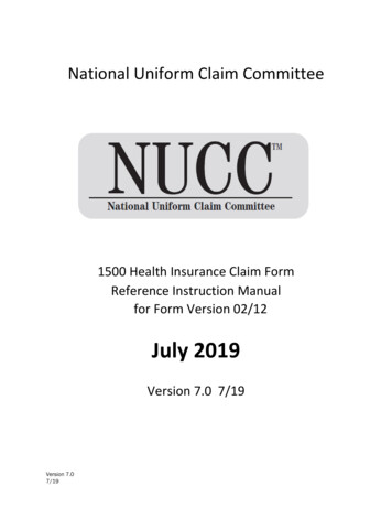 National Uniform Claim Committee CMS-1500 Claim - NUCC