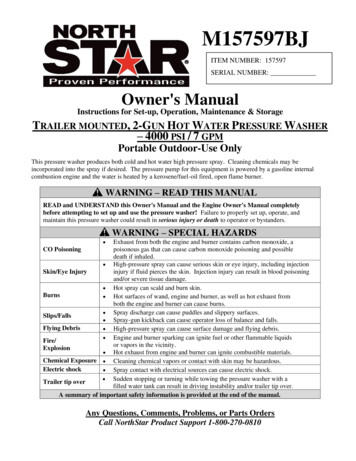 Product Manual For Northstar Pressure Washer - Northern Tool