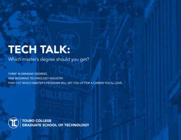 TECH TALK - Touro University Graduate School Of Technology