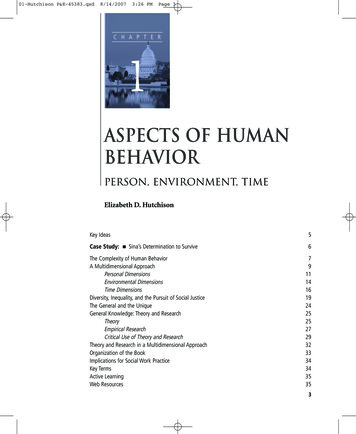 ASPECTS OF HUMAN BEHAVIOR - SAGE Publications Inc