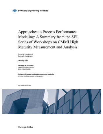 Approaches To Process Performance Modeling: A Summary From The SEI .