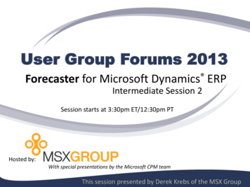 Spring 2012 User Group Forums