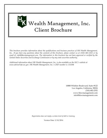 Wealth Management, Inc. Client Brochure