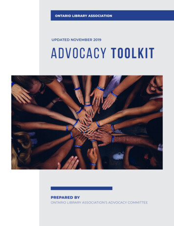UPDATED NOVEMBER 2019 Advocacy Toolkit - Ontario Library Association