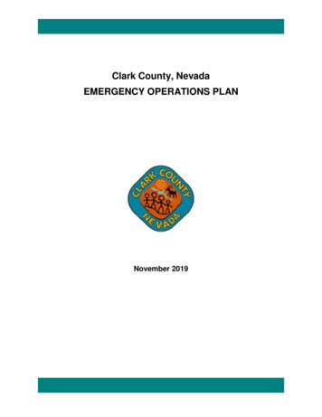 Clark County, Nevada EMERGENCY OPERATIONS PLAN