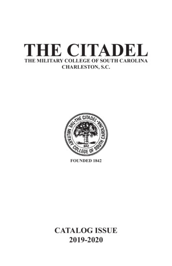 2019-2020 SCCC Citadel Catalog