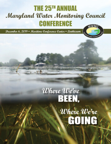 THE 25TH ANNUAL Maryland Water Monitoring Council