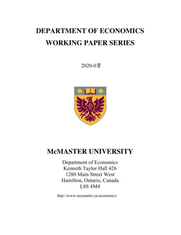 Department Of Economics Working Paper Series