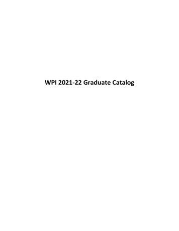 Graduate Catalog 2021-22 PDF - Worcester Polytechnic Institute