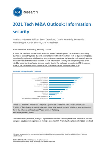 2021 Tech M&A Outlook: Information Security - S&P Global