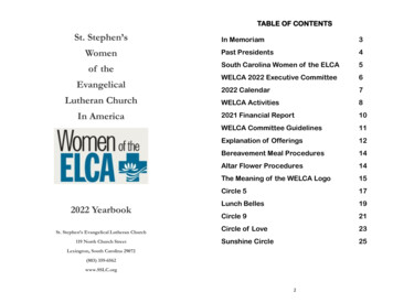 South Carolina Women Of The ELCA 5 WELCA 2022 Executive Committee 6 .