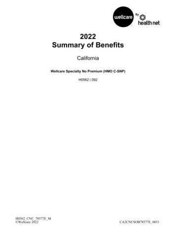 2022 Summary Of Benefits - Connecture
