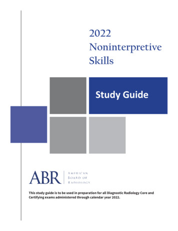 2022 Noninterpretive Skills - The American Board Of Radiology