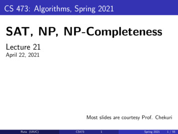 SAT, NP, NP-Completeness - Courses.physics.illinois.edu