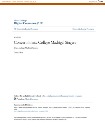 Concert: Ithaca College Madrigal Singers - CORE